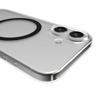 5. Etui Puro Lite Mag TPU+PC kompatybilne z MagSafe na iPhone 17 - przezroczyste z czarnym pierścieniem
