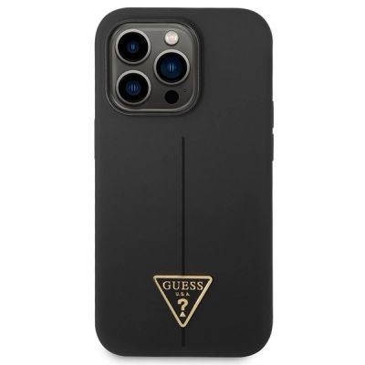 3. Guess GUHCP14LSLTGK iPhone 14 Pro 6,1" czarny/black hardcase Silicone Triangle