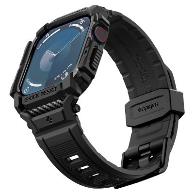 6. Etui z paskiem Spigen Rugged Armor Pro na Apple Watch 10 (42 mm) - czarne