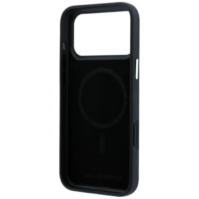 7. Etui Karl Lagerfeld Grained Elongated Logo MagSafe na iPhone 17 Pro Max / 18 Pro Max - czarne