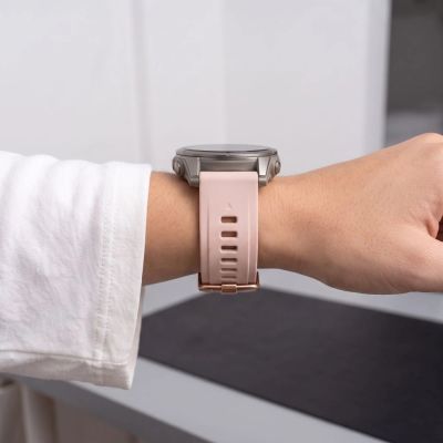 7. Pasek Tech-Protect Silicone na Garmin Fenix 5S / 5S Plus / 6S / 6S Pro / 7S / 8 / 9 / 9 Pro (43 mm) - różowy