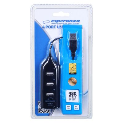 2. Hub Esperanza EA116 (4x USB 2.0; kolor czarny)