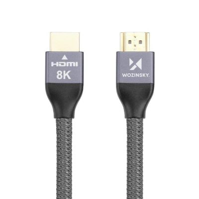 9. Wozinsky kabel HDMI 2.1 8K 60 Hz 48 Gbps / 4K 120 Hz / 2K 144 Hz 3 m srebrny (WHDMI-30)