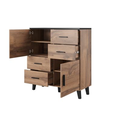 2. Komoda LOTTA 110 2D4S wotan + czarny mat