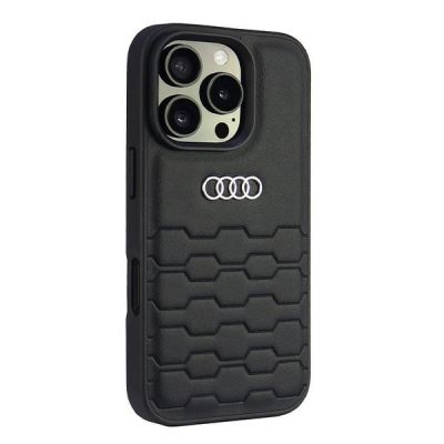 2. Etui Audi Synthetic Leather na iPhone 16 Pro 6.3" - czarne