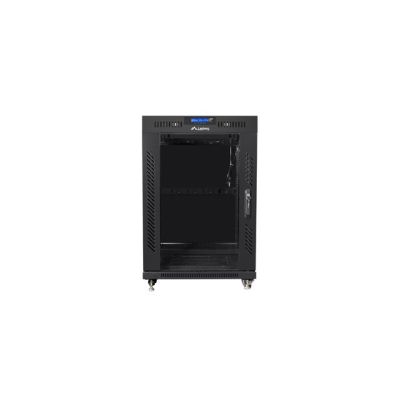 3. LANBERG SZAFA STOJĄCA RACK 19" 15U 600X800 DRZWI SZKLANE LCD CZARNA FF01-6815-12BL (FLAT PACK)