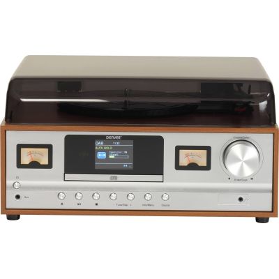 2. Retro wieża stereo Denver MRD-52 z gramofonem light wood