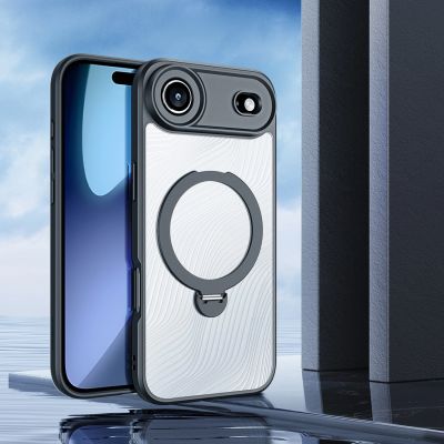 3. Etui Dux Ducis Aimo Mag z pierścieniem magnetycznym i podstawką na iPhone 17 Air – czarne