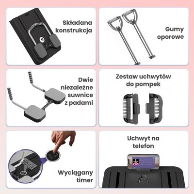 10. Extralink | Deska do pilatesu | reformer do ćwiczeń brzucha pompki