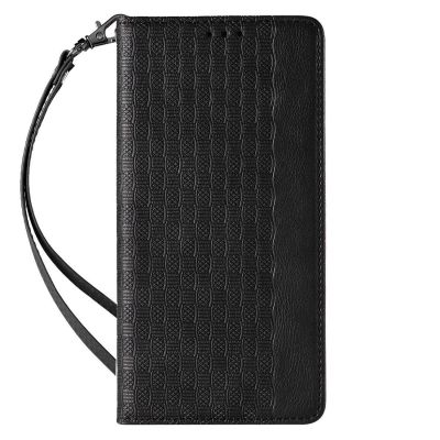 4. Magnet Strap Case etui Samsung Galaxy S23+ pokrowiec z klapką portfel mini smycz podstawka czarne
