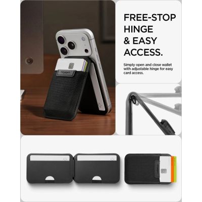 10. Portfel Spigen Slim Fold S314-4 MagSafe na telefon - czarny