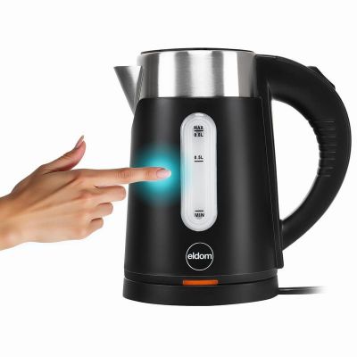 6. ELDOM CZAJNIK BEZPRZEWODOWY C185C TRIPO CZARNY 1000W 0,8 L, BPA-FREE, IZOLOWANY