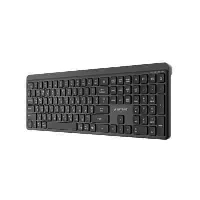 4. GEMBIRD BEZPRZEWODOWY ZESTAW KLAWIATURY + MYSZ SLIM PRO BUSINESS, DUAL MODE: 2,4 GHZ + BT, UKŁAD RU, KOLOR CZARNY