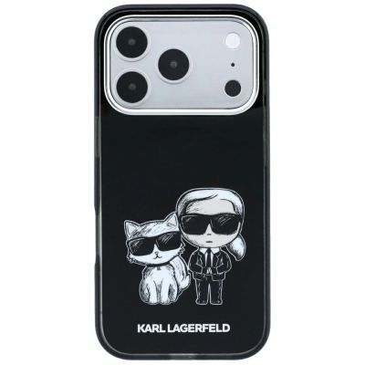 3. Etui Karl Lagerfeld Smooth Karl & Choupette Bodies Sketch MagSafe do iPhone 18 Pro / 17 Pro - czarne