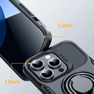 3. Joyroom Dual Hinge etui iPhone 14 Pro pancerny pokrowiec z podstawką uchwytem ring holder czarne