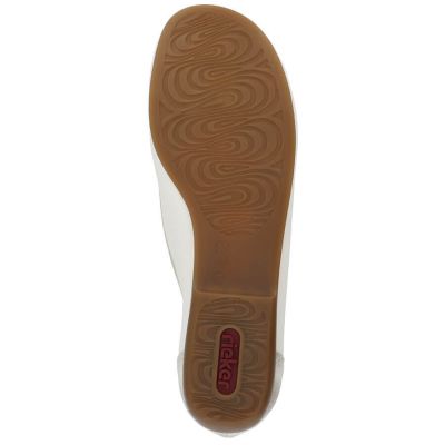 24. Skórzane komfortowe półbuty ażurowe Rieker W RKR658 beżowe