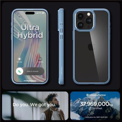 9. Etui Spigen Ultra Hybrid na iPhone 15 Pro Max - jasnoniebieskie