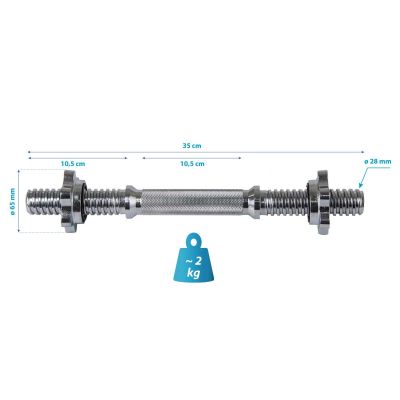 10. GRYF KRÓTKI 35 CM + ZACISKI ENERO FIT fi28MM