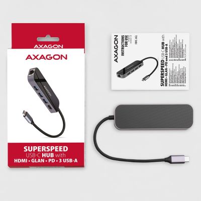 2. Axagon HMC-6GL stacja dokująca USB 3.2 Gen 1 (3.1 Gen 1) Type-C Czarny, Szary