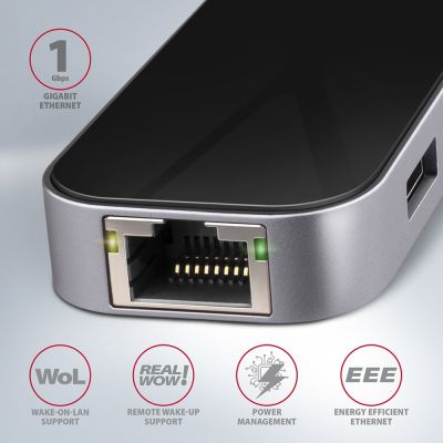 5. Axagon HMC-6GL stacja dokująca USB 3.2 Gen 1 (3.1 Gen 1) Type-C Czarny, Szary