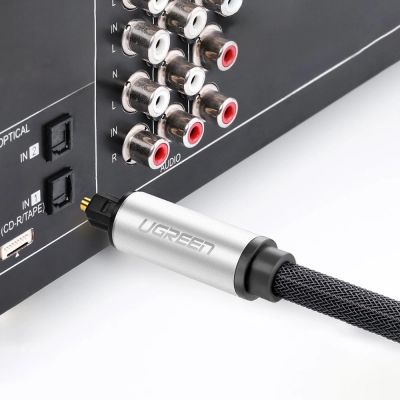 4. Kabel Ugreen AV108 10541 optyczny Toslink/SPDIF 3m - szary