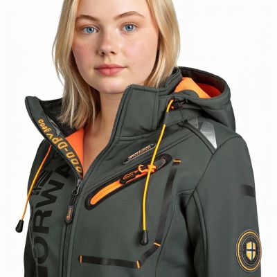 6. Kurtka Softshell Geographical Norway Reine Ass A EO DB 007 W WU8184F/GNO-Dark Grey / Orange