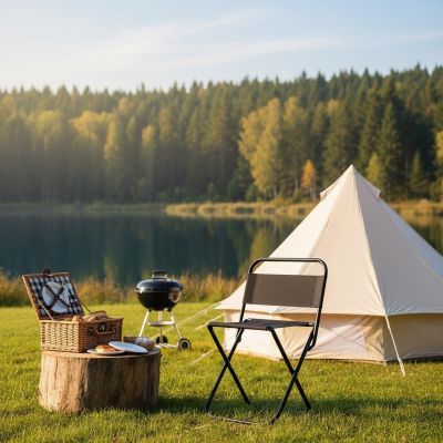 10. KRZESŁO TURYSTYCZE SKŁADANE 35X28X58CM CZARNE ENERO CAMP