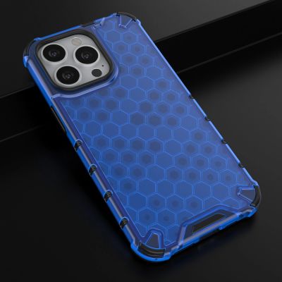 14. Honeycomb etui pancerny pokrowiec z żelową ramką iPhone 13 Pro niebieski