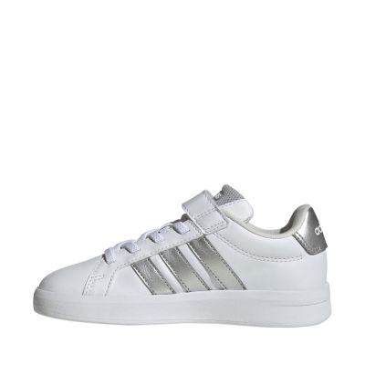 5. Buty dla dzieci adidas Grand Court 3.0 biało-srebrne JP9368
