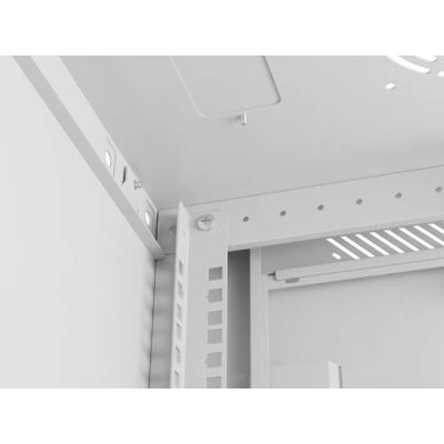 7. LANBERG SZAFA INSTALACYJNA RACK WISZĄCA 19" 12U 600X600 SZARA DRZWI PERFOROWANE (FLAT PACK)