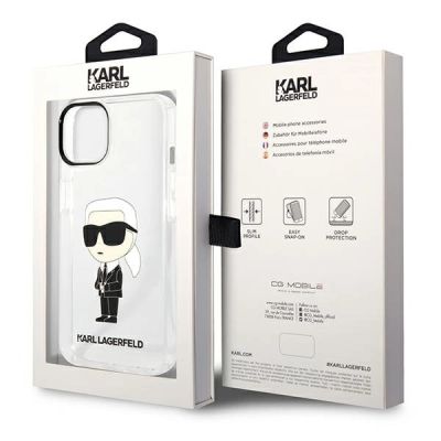 8. Etui Karl Lagerfeld Ikonik Karl Lagerfeld na iPhone 13 / 14 / 15 - przezroczyste