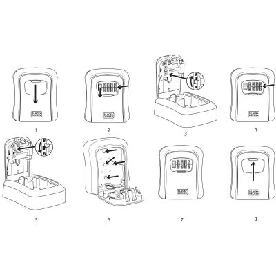 3. SKRZYNKA SEJF NA KLUCZE NA SZYFR 4 CYFRY BLACK + DECKER