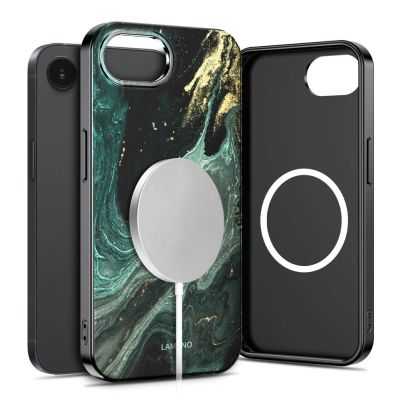 2. Etui Tech-Protect Lamano MagSafe na iPhone 16e / 17e - czarno-zielone