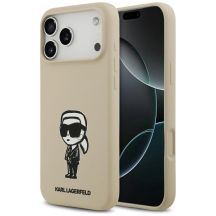 Etui Karl Lagerfeld Silicone Karl Sketch & Logo MagSafe na iPhone 17 Pro Max - brązowe