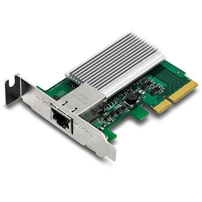 7. Karta sieciowa Trendnet TEG-10GECTX, wewnętrzna, przewodowa, PCI Express, Ethernet, 10000 Mbit/s, zielony, szary