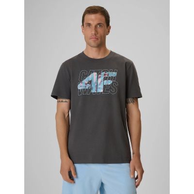 T-shirt regular z nadrukiem męski 4F 4FRSS26TTSHM4295-22S