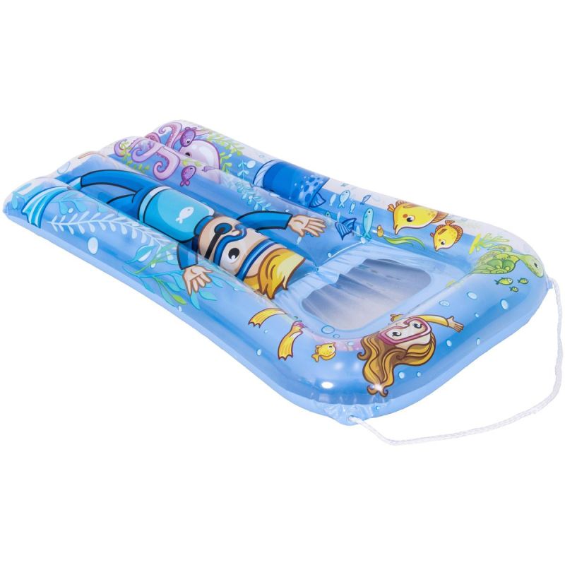 4. MATERAC PLAŻOWY Z OKIENKIEM PODWODNY ŚWIAT 74x48CM 37591 - NIEBIESKI