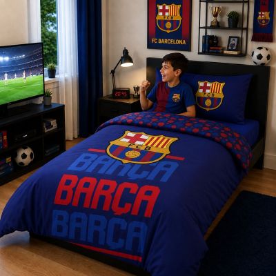 3. FC Barcelona pościel komplet bawełna 140x200 + 70x90 cm FCB-4515BL