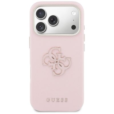 3. Etui Guess FW Resin Logo na iPhone 17 Pro - różowe