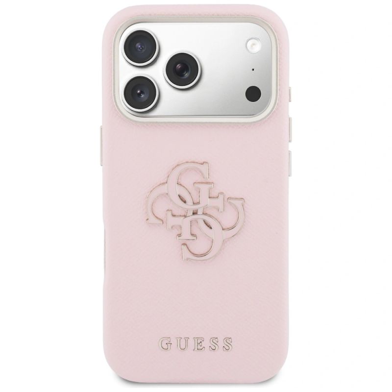 3. Etui Guess FW Resin Logo na iPhone 17 Pro - różowe
