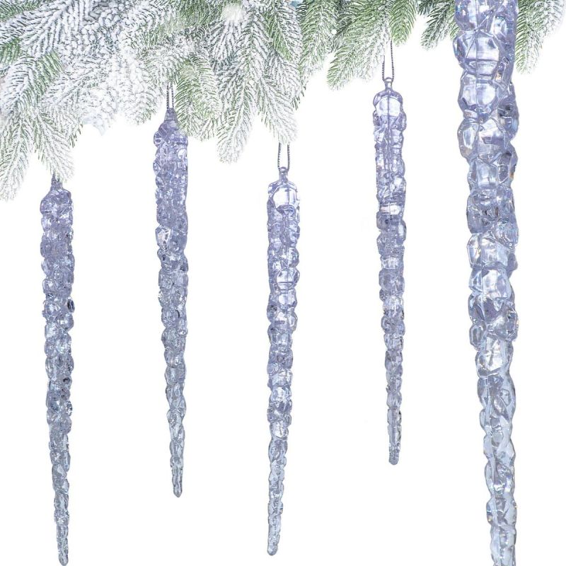 SOPLE LODU KRYSZTAŁOWE DEKORACJA WISZĄCA 22CM 4SZT
