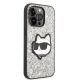 4. Etui Karl Lagerfeld Glitter Choupette Patch na iPhone 14 Pro Max - srebrne