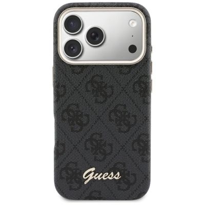 3. Etui Guess 4G Script MagSafe na iPhone 17 Pro Max - czarne