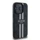 4. Etui Guess 4G Printed Stripes MagSafe na iPhone 16 Pro - czarne