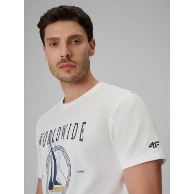 4. T-shirt regular z nadrukiem męski 4F 4FRSS26TTSHM3993-11S