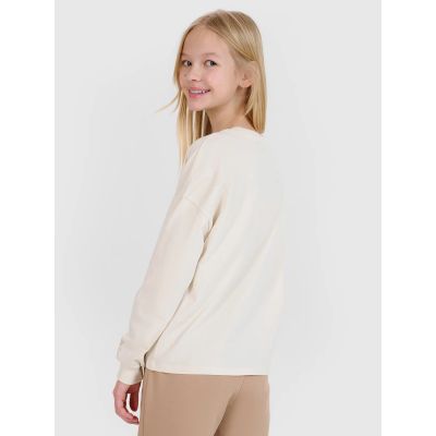 2. Longsleeve oversize gładki dziewczęcy 4F 4FJWSS25TLONF377-12S