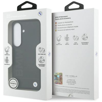 8. Etui BMW Leather Hot Stamp MagSafe na Samsung Galaxy S26 - czarne