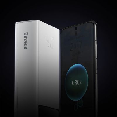 11. Powerbank Baseus EnerFill FP41 30000mAh 22.5W z kablem Baseus Simple USB-A - USB-C 3A 30cm - biały