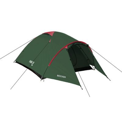 4. Namiot kempingowy NILS CAMP Rocker NC6013 3 osobowy zielono-czerwony