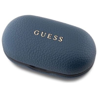 2. Słuchawki Bluetooth Guess Grained Classic Logo TWS + stacja dokująca - niebieske
